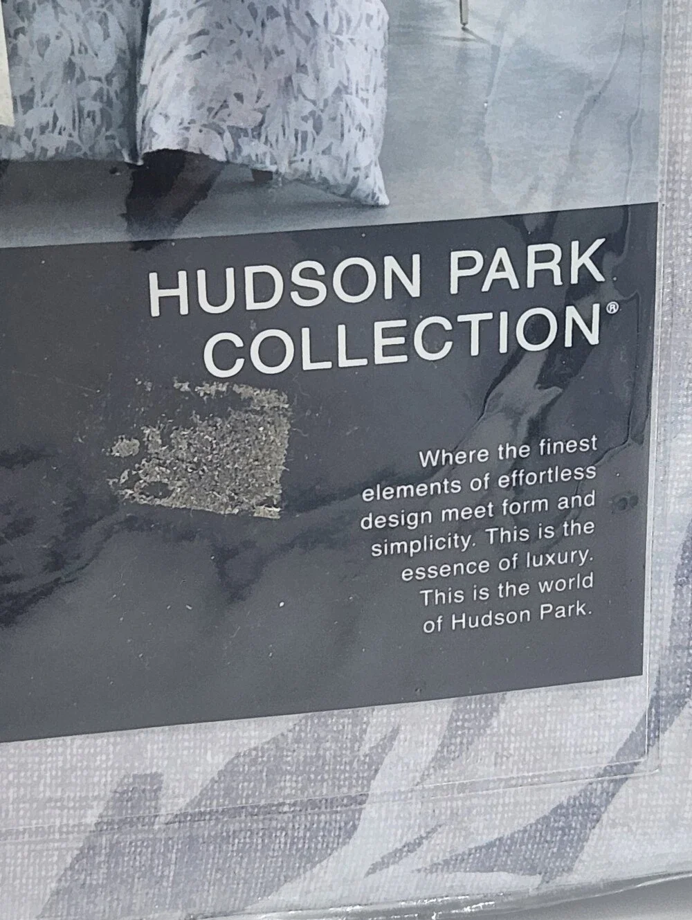 Hudson Park Collection Folia King Duvet Cover Pima Cotton Grey Blue Leaf NEW